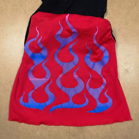 Y2K Lip Service Flame Tank Top Fire Vintage Hot Topic Mall Goth Gothic Rave - Picture 4 of 12